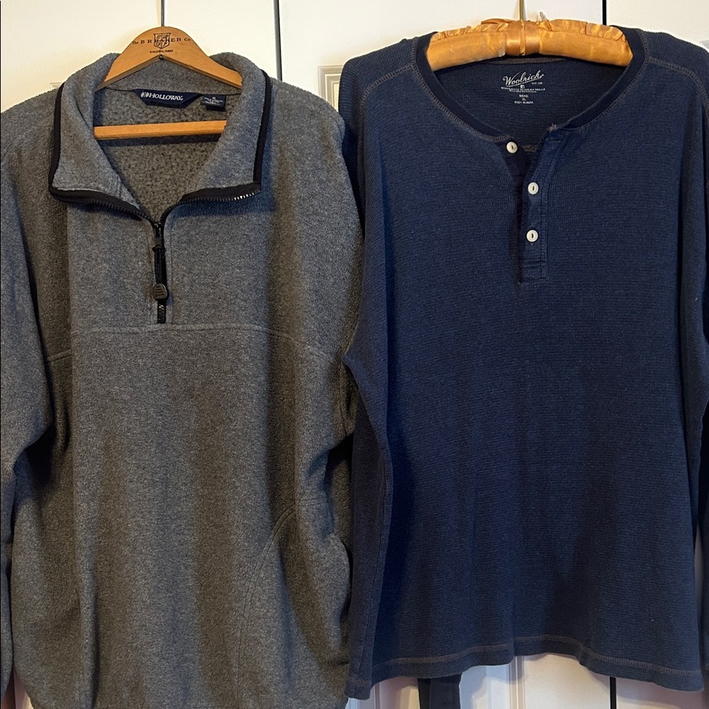 Woolrich Gray and Navy Sweatshirt Duo
